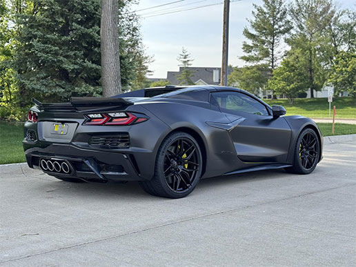 A sports car with a new vinyl wrap